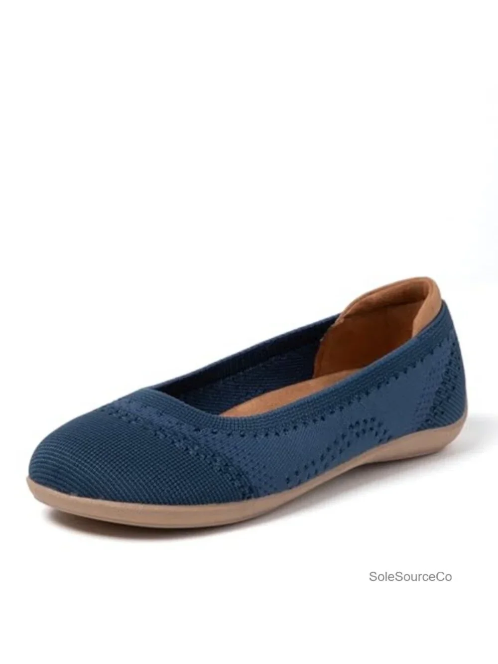 Womens Ballet Flats Knit Slip On Comfortable Machine Washable Round Toe Low Top